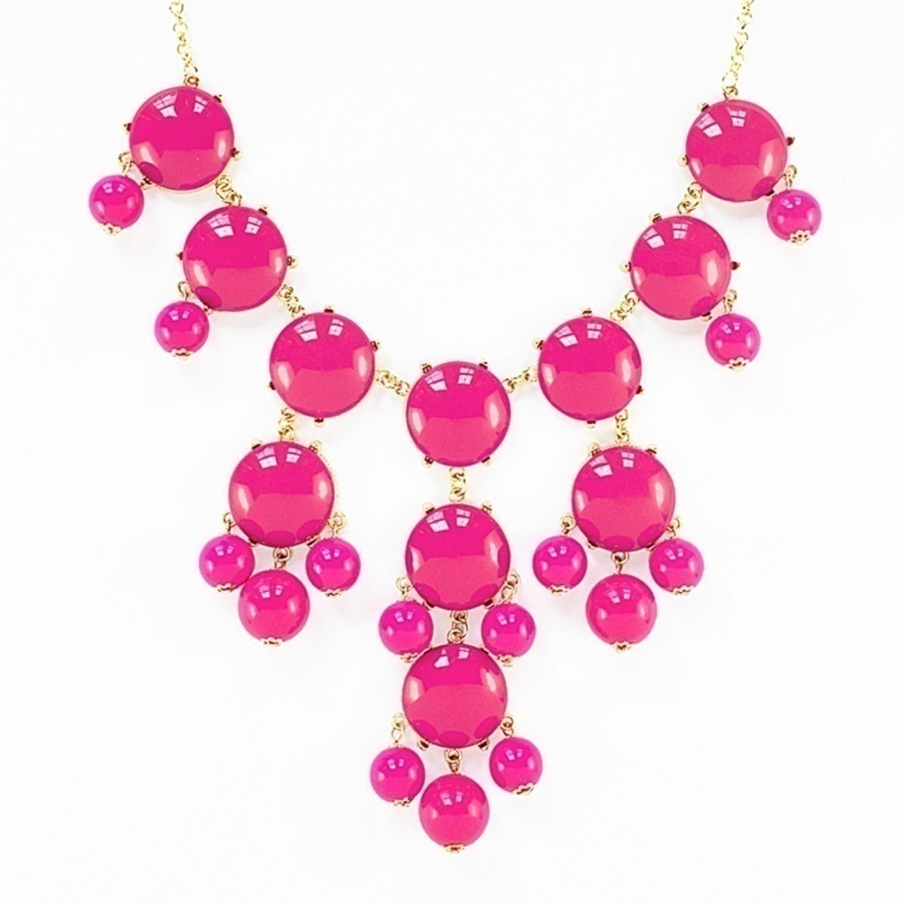 Vintage 2000’s Bubblegum Two Tone Pink Bubble Bib Gold Tone Statement Necklace